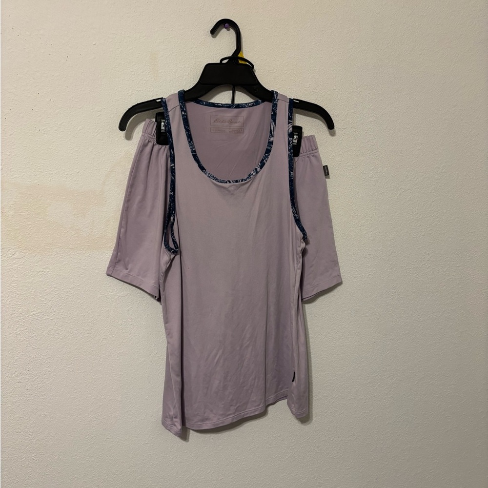 Women's Lavender Cold Shoulder Top